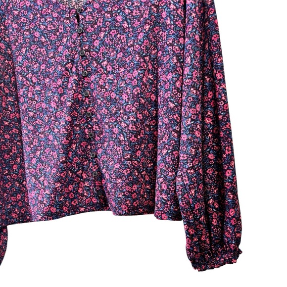 Reitmans Floral Long Sleeve Blouse Relaxed Fit Size Small - Picture 9 of 11